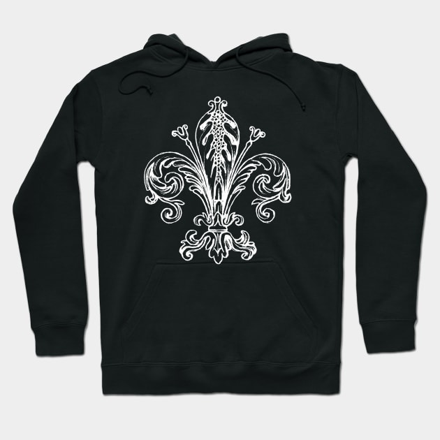 Fleur-de-lis Drawing, White Hoodie by cartogram